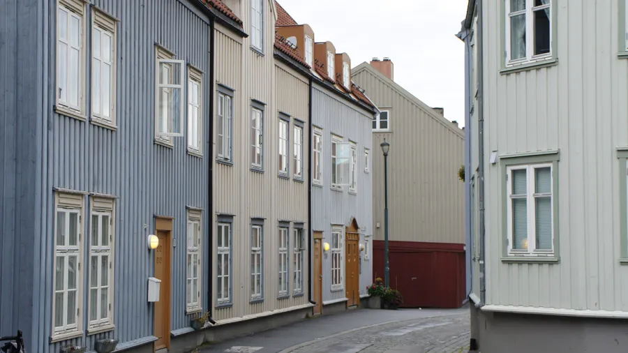 norway trondheim houses city scandinavia